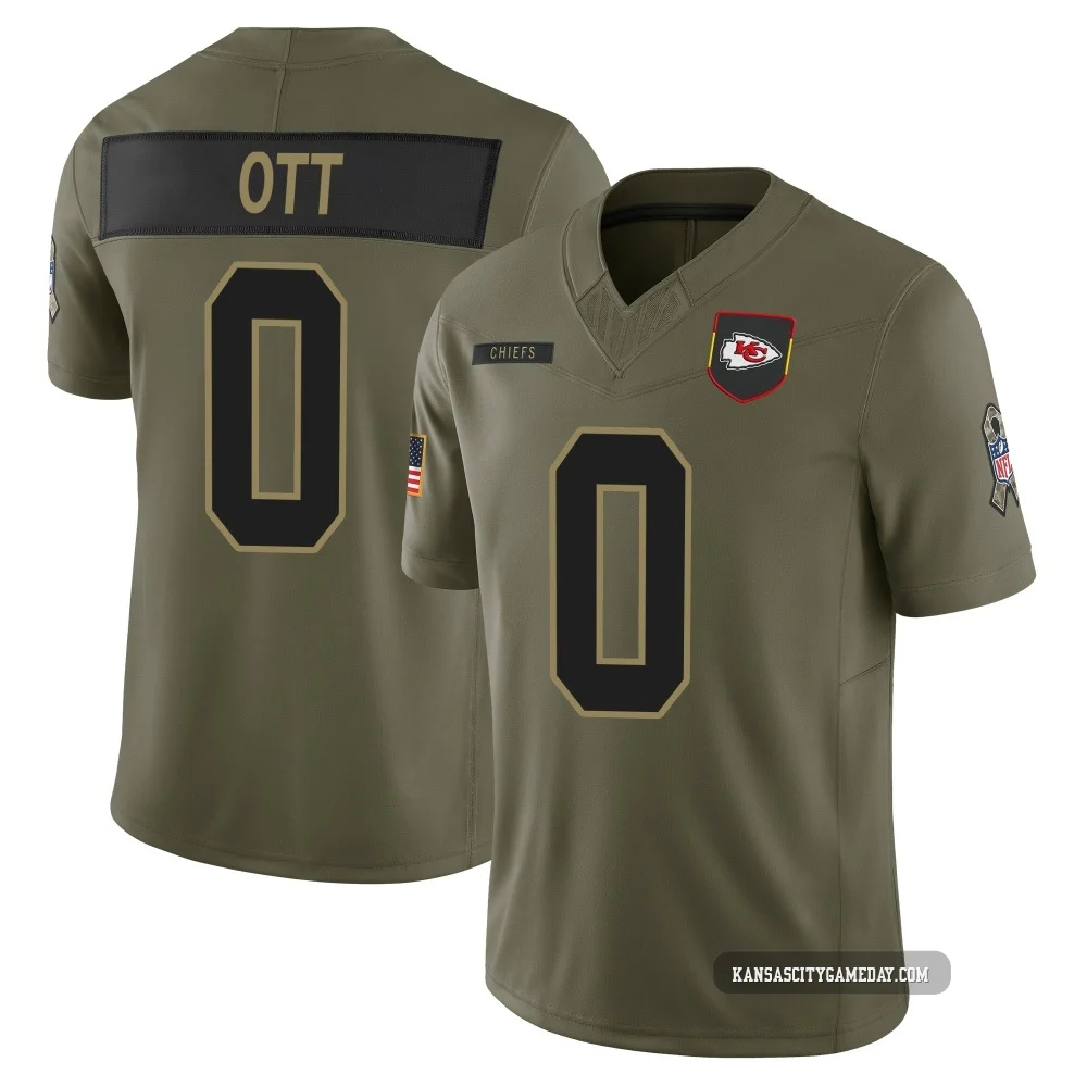 Men's Jaydn Ott Kansas City Chiefs ＃0 Limited Olive 2025 Salute to Service Jersey