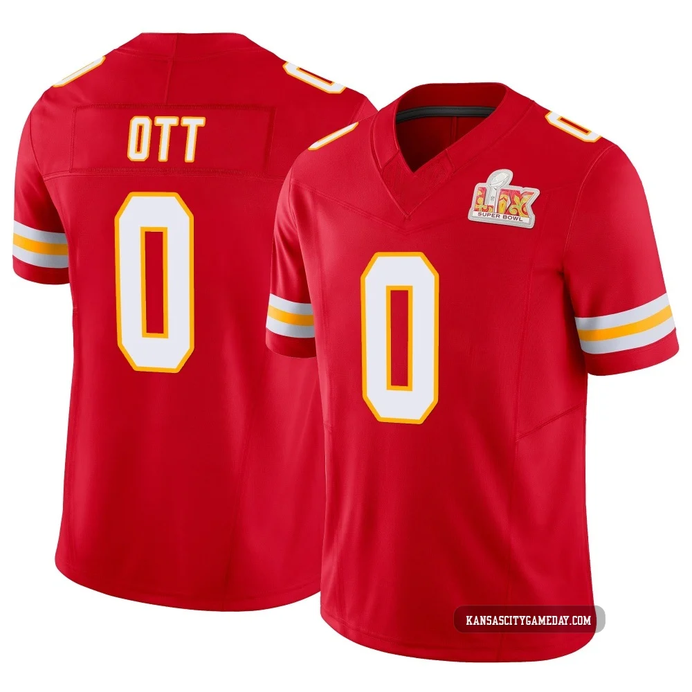 Men's Jaydn Ott Kansas City Chiefs ＃0 Limited Red Vapor F.U.S.E. Super Bowl LIX Jersey