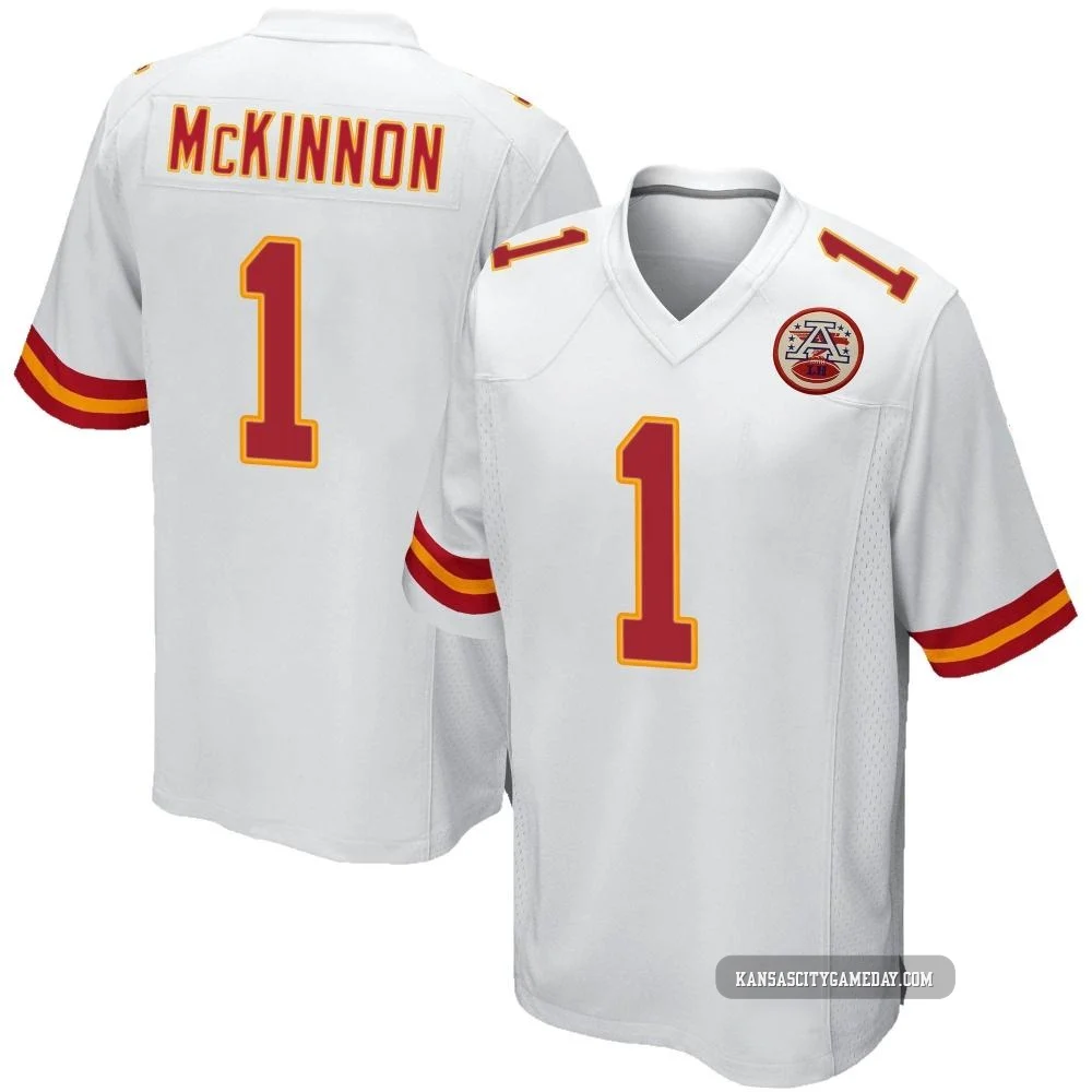 Men's Jerick McKinnon Kansas City Chiefs ＃1 Game White Jersey
