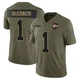Men's Jerick McKinnon Kansas City Chiefs ＃1 Limited Olive 2025 Salute to Service Jersey