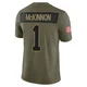 Men's Jerick McKinnon Kansas City Chiefs ＃1 Limited Olive 2025 Salute to Service Jersey