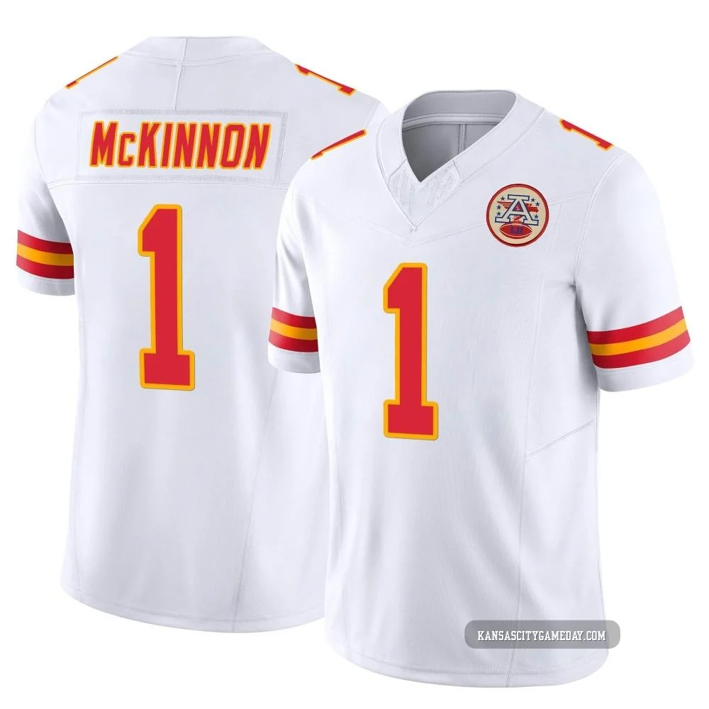 Men's Jerick McKinnon Kansas City Chiefs ＃1 Limited White Vapor F.U.S.E. Jersey