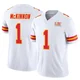 Men's Jerick McKinnon Kansas City Chiefs ＃1 Limited White Vapor F.U.S.E. Super Bowl LIX Jersey