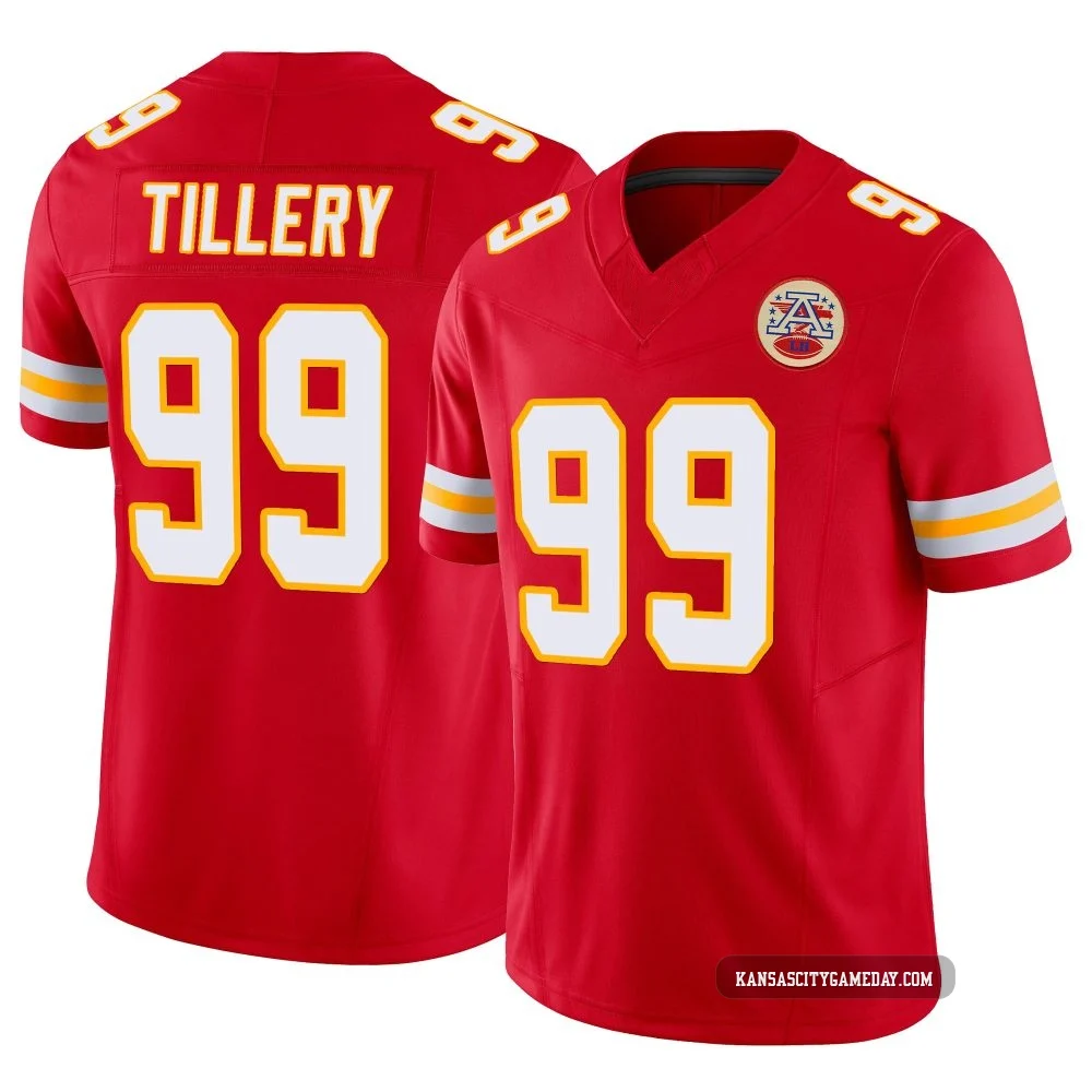 Men's Jerry Tillery Kansas City Chiefs ＃99 Limited Red Vapor F.U.S.E. Jersey