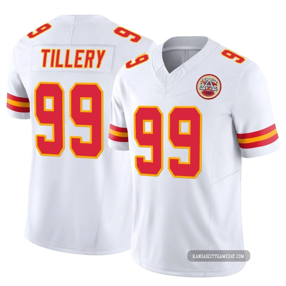 Men's Jerry Tillery Kansas City Chiefs ＃99 Limited White Vapor F.U.S.E. Jersey