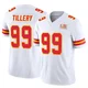 Men's Jerry Tillery Kansas City Chiefs ＃99 Limited White Vapor F.U.S.E. Super Bowl LIX Jersey