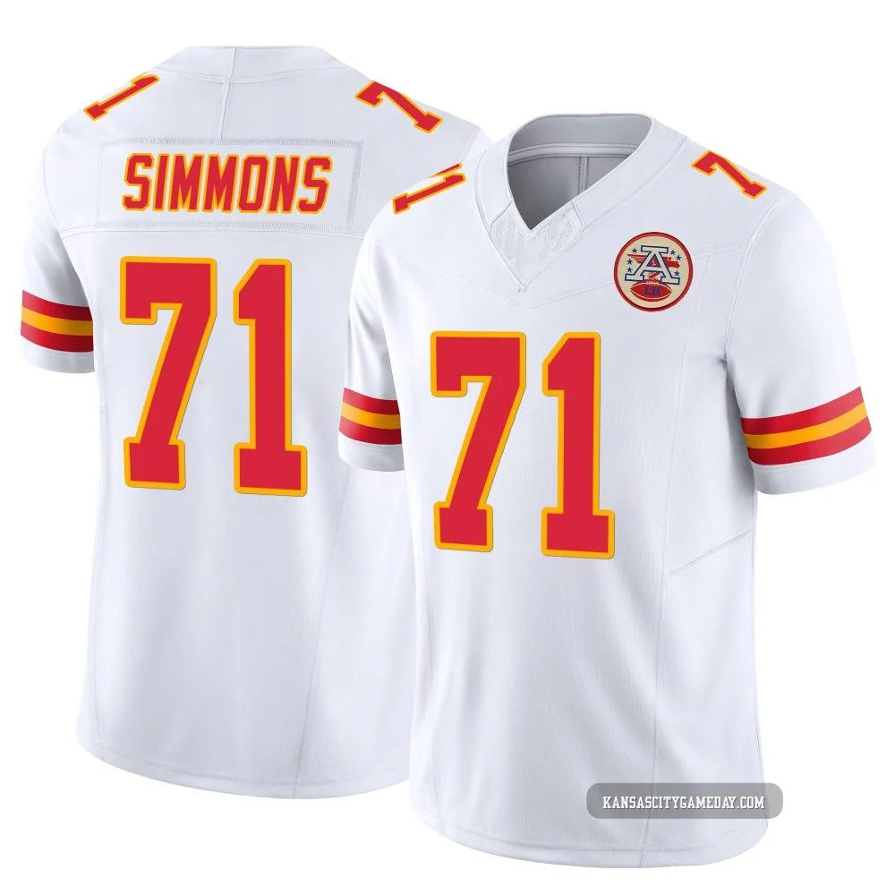 Men's Josh Simmons Kansas City Chiefs ＃71 Limited White Vapor F.U.S.E. Jersey