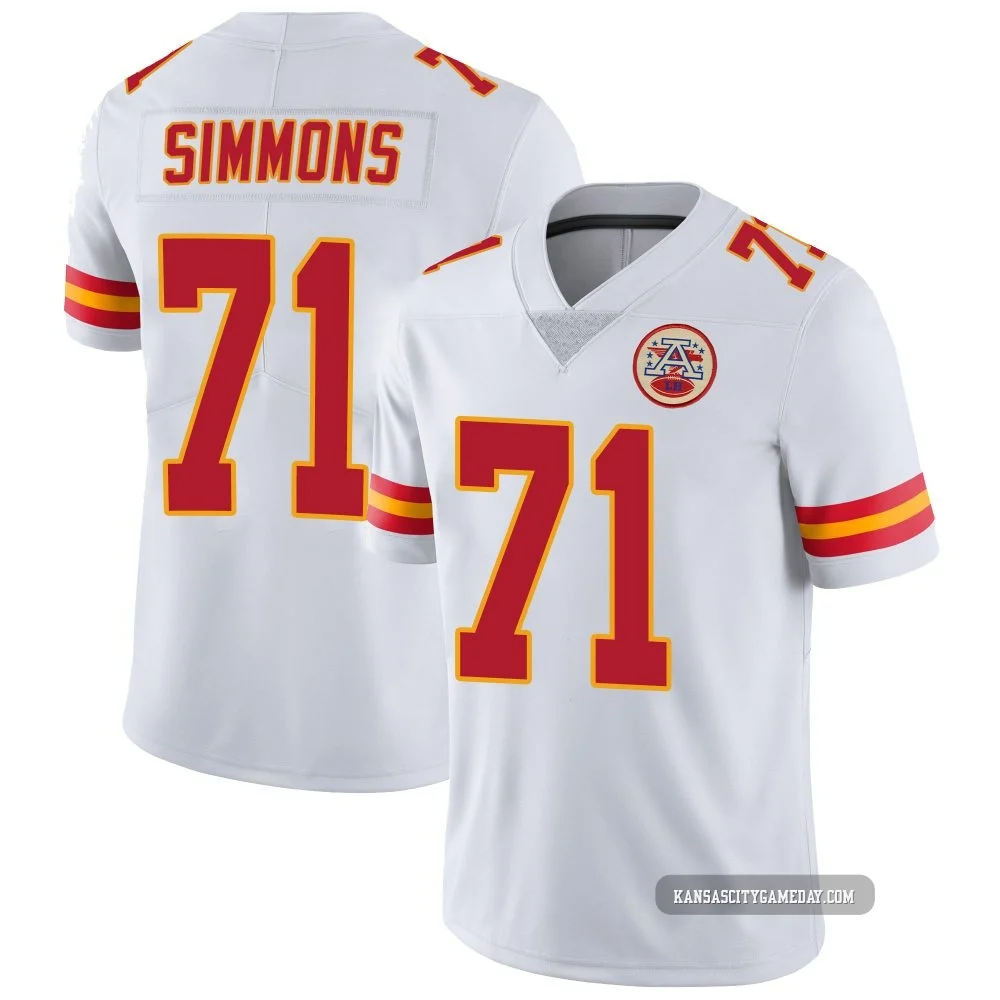 Men's Josh Simmons Kansas City Chiefs ＃71 Limited White Vapor Untouchable Jersey