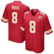 Men's Justyn Ross Kansas City Chiefs ＃8 Game Red Team Color Jersey