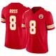 Men's Justyn Ross Kansas City Chiefs ＃8 Limited Red Vapor F.U.S.E. Jersey