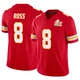 Men's Justyn Ross Kansas City Chiefs ＃8 Limited Red Vapor F.U.S.E. Super Bowl LIX Jersey