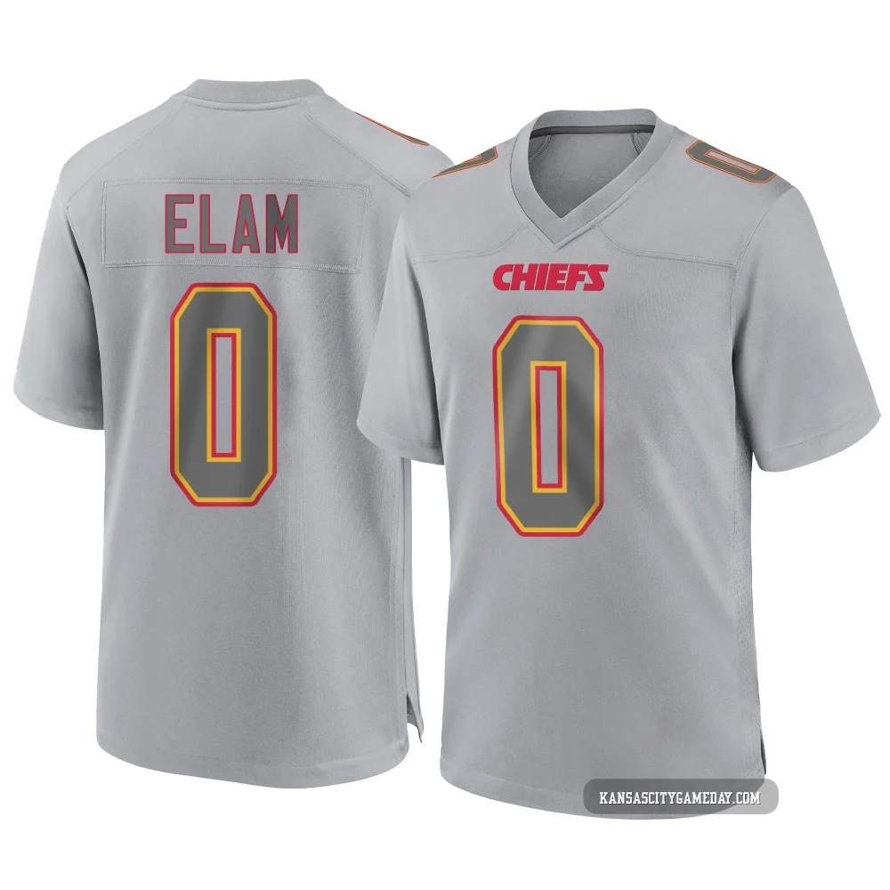 Men's Kaiir Elam Kansas City Chiefs ＃0 Game Gray Atmosphere Fashion Jersey