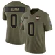 Men's Kaiir Elam Kansas City Chiefs ＃0 Limited Olive 2025 Salute to Service Jersey