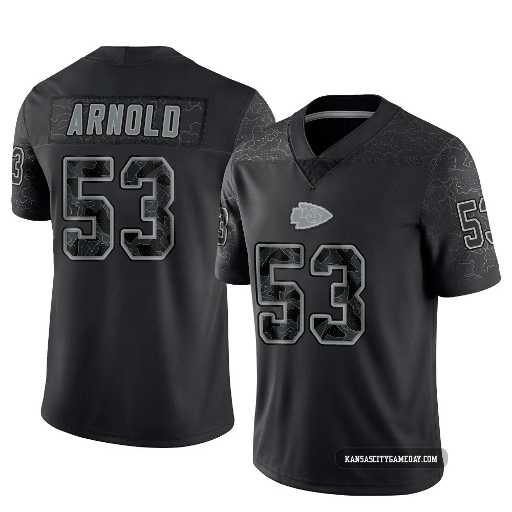 Men's Kam Arnold Kansas City Chiefs ＃53 Limited Black Reflective Jersey