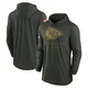 Men's Kansas City Chiefs Green Forest 2025 Salute to Service Sideline Lightweight Long Sleeve Hooded Pullover T-Shirt