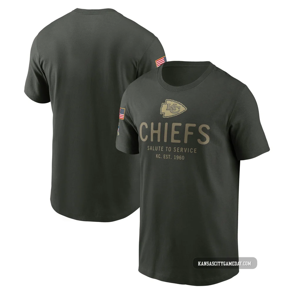 Men's Kansas City Chiefs Green Forest Big & Tall 2025 Salute to Service Sideline Edge T-Shirt