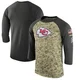 Men's Kansas City Chiefs Legend Camo/Anthracite Salute to Service 2017 Sideline Performance Three-Quarter Sleeve T-Shirt