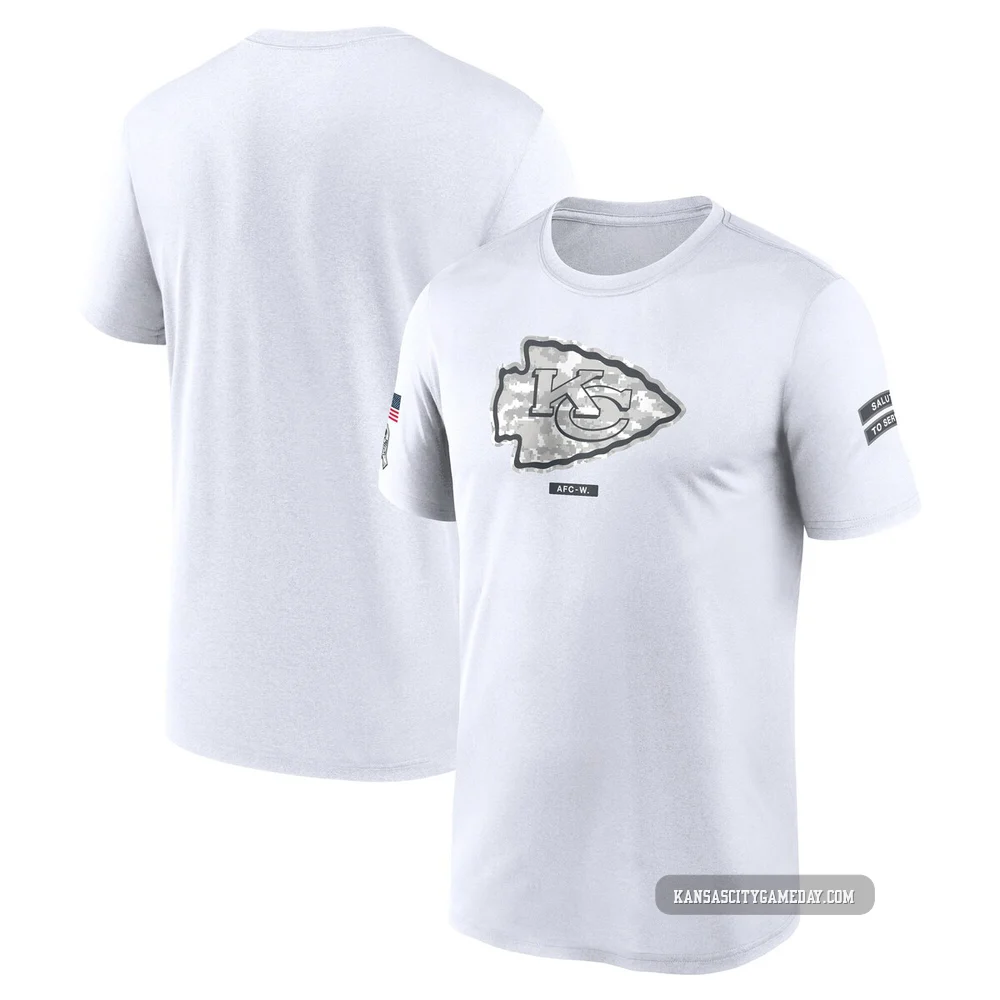Men's Kansas City Chiefs Legend White 2024 Salute To Service Performance T-Shirt