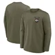 Men's Kansas City Chiefs Olive 2025 Salute to Service Sideline Coaches Long Sleeve T-Shirt