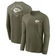 Men's Kansas City Chiefs Olive 2025 Salute to Service Sideline Long Sleeve T-Shirt