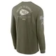 Men's Kansas City Chiefs Olive 2025 Salute to Service Sideline Long Sleeve T-Shirt