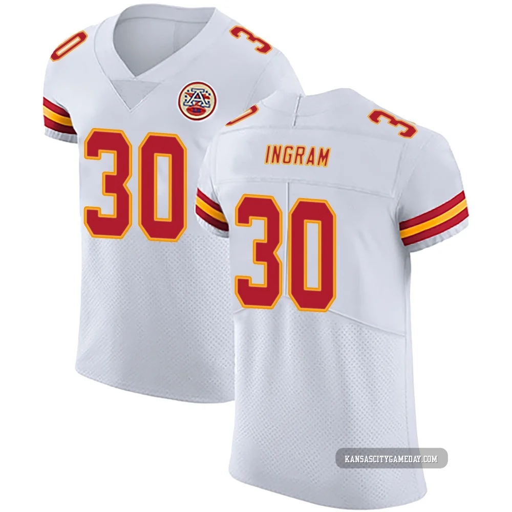 Men's Keaontay Ingram Kansas City Chiefs ＃30 Elite White Vapor Untouchable Jersey