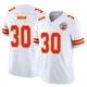 Men's Keaontay Ingram Kansas City Chiefs ＃30 Limited White Vapor F.U.S.E. Jersey