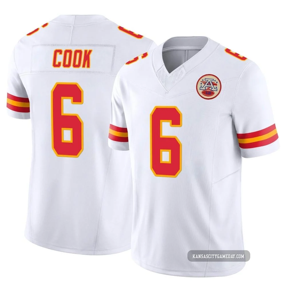 Men's Kenny Cook Kansas City Chiefs ＃6 Limited White Vapor F.U.S.E. Jersey