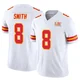 Men's Key'Shawn Smith Kansas City Chiefs ＃8 Limited White Vapor F.U.S.E. Super Bowl LIX Jersey