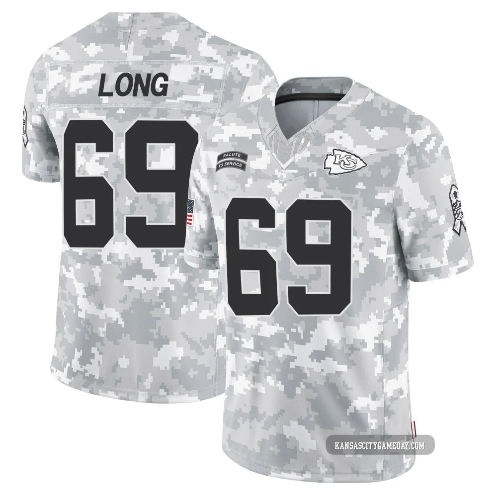 Men's Kyle Long Kansas City Chiefs ＃69 Limited Arctic Camo 2024 Salute to Service Jersey