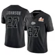 Men's Larry Johnson Kansas City Chiefs ＃27 Limited Black Reflective Super Bowl LIX Jersey