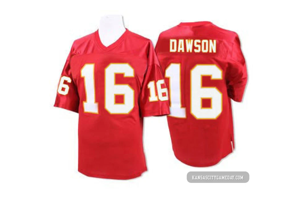 Men's Len Dawson Kansas City Chiefs ＃16 Authentic Red Team Color Throwback Jersey