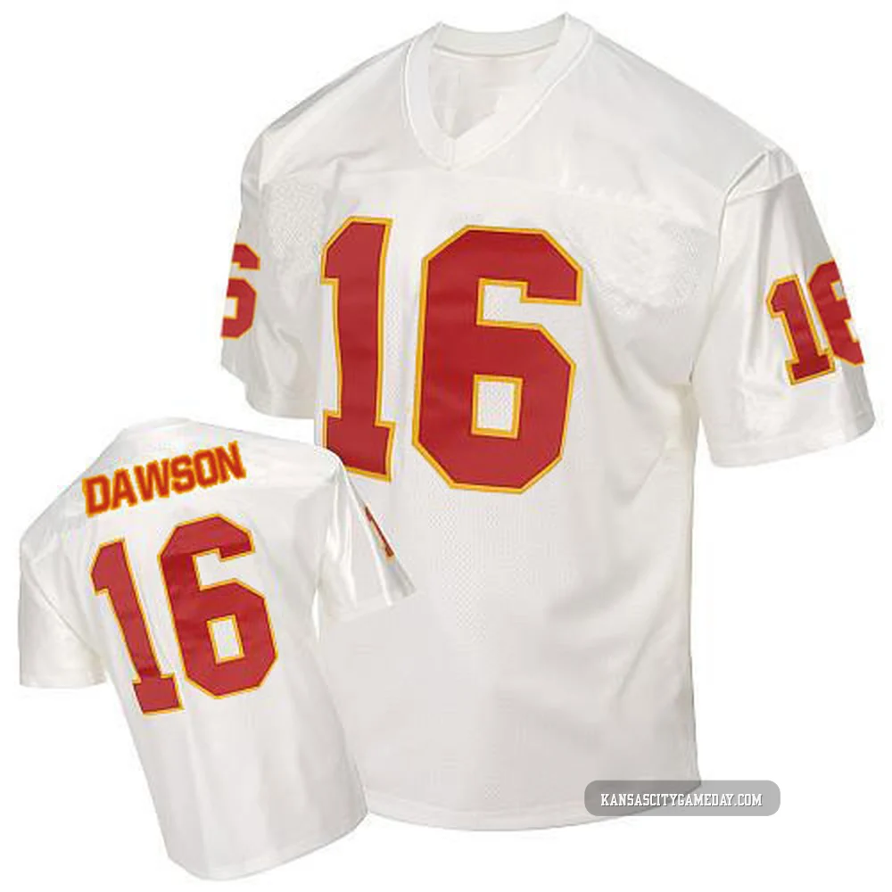 Men's Len Dawson Kansas City Chiefs ＃16 Authentic White Throwback Jersey