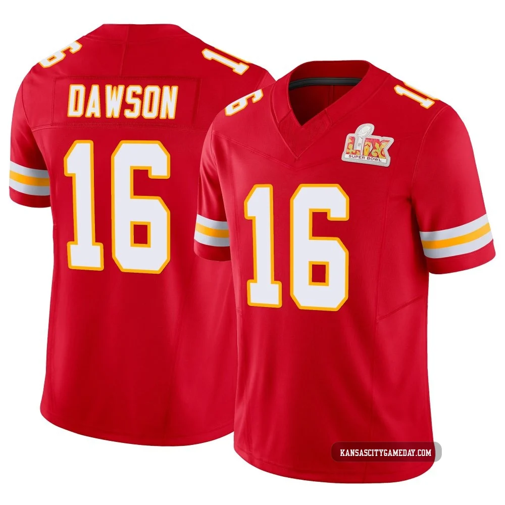 Men's Len Dawson Kansas City Chiefs ＃16 Limited Red Vapor F.U.S.E. Super Bowl LIX Jersey
