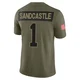 Men's Leon Sandcastle Kansas City Chiefs ＃1 Limited Olive 2025 Salute to Service Jersey