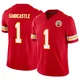 Men's Leon Sandcastle Kansas City Chiefs ＃1 Limited Red Vapor F.U.S.E. Jersey