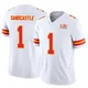 Men's Leon Sandcastle Kansas City Chiefs ＃1 Limited White Vapor F.U.S.E. Super Bowl LIX Jersey