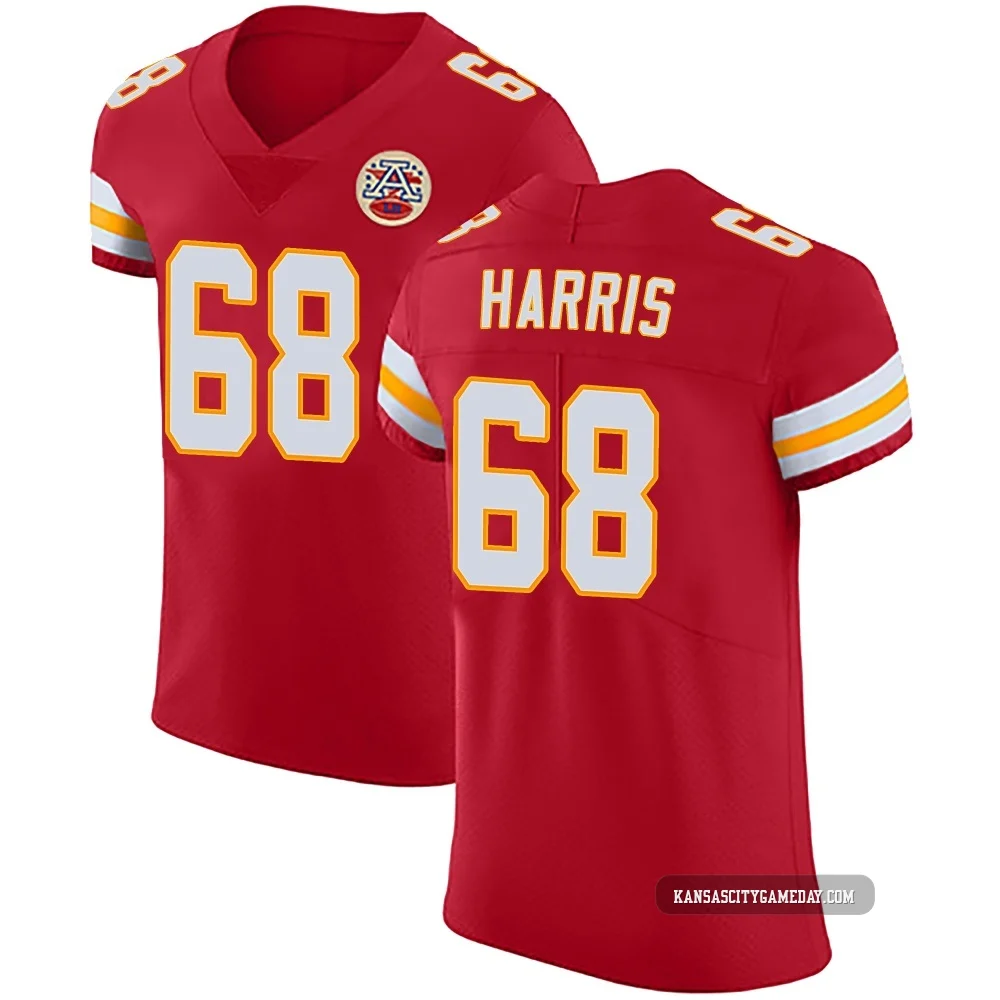 Men's Marcus Harris Kansas City Chiefs ＃68 Elite Red Team Color Vapor Untouchable Jersey