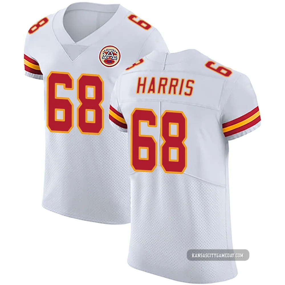 Men's Marcus Harris Kansas City Chiefs ＃68 Elite White Vapor Untouchable Jersey