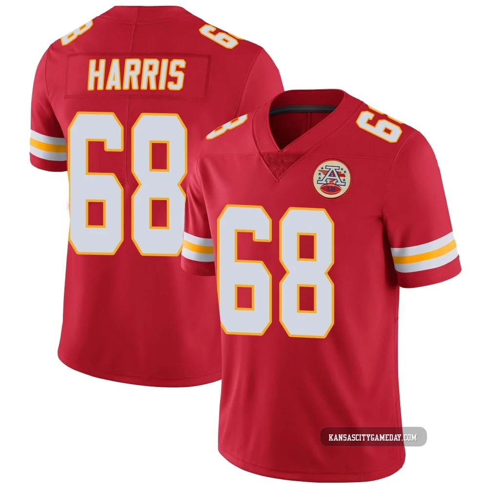 Men's Marcus Harris Kansas City Chiefs ＃68 Limited Red Team Color Vapor Untouchable Jersey
