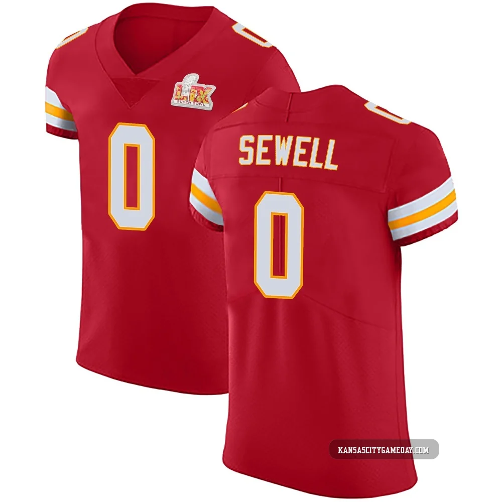 Men's Marlen Sewell Kansas City Chiefs ＃0 Elite Red Team Color Vapor Untouchable Super Bowl LIX Jersey