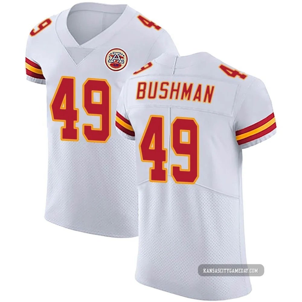 Men's Matt Bushman Kansas City Chiefs ＃49 Elite White Vapor Untouchable Jersey