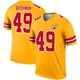Men's Matt Bushman Kansas City Chiefs ＃49 Legend Gold Inverted Jersey