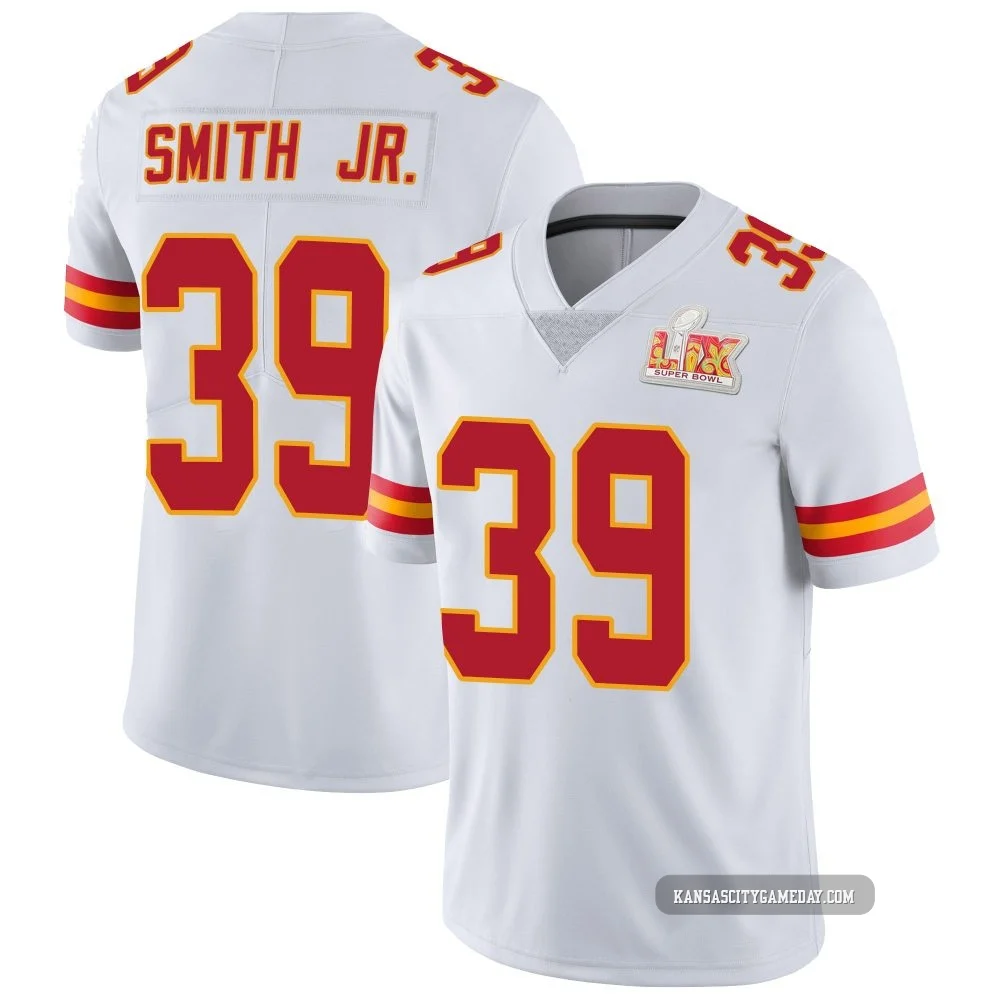 Men's Melvin Smith Jr. Kansas City Chiefs ＃39 Limited White Vapor Untouchable Super Bowl LIX Jersey