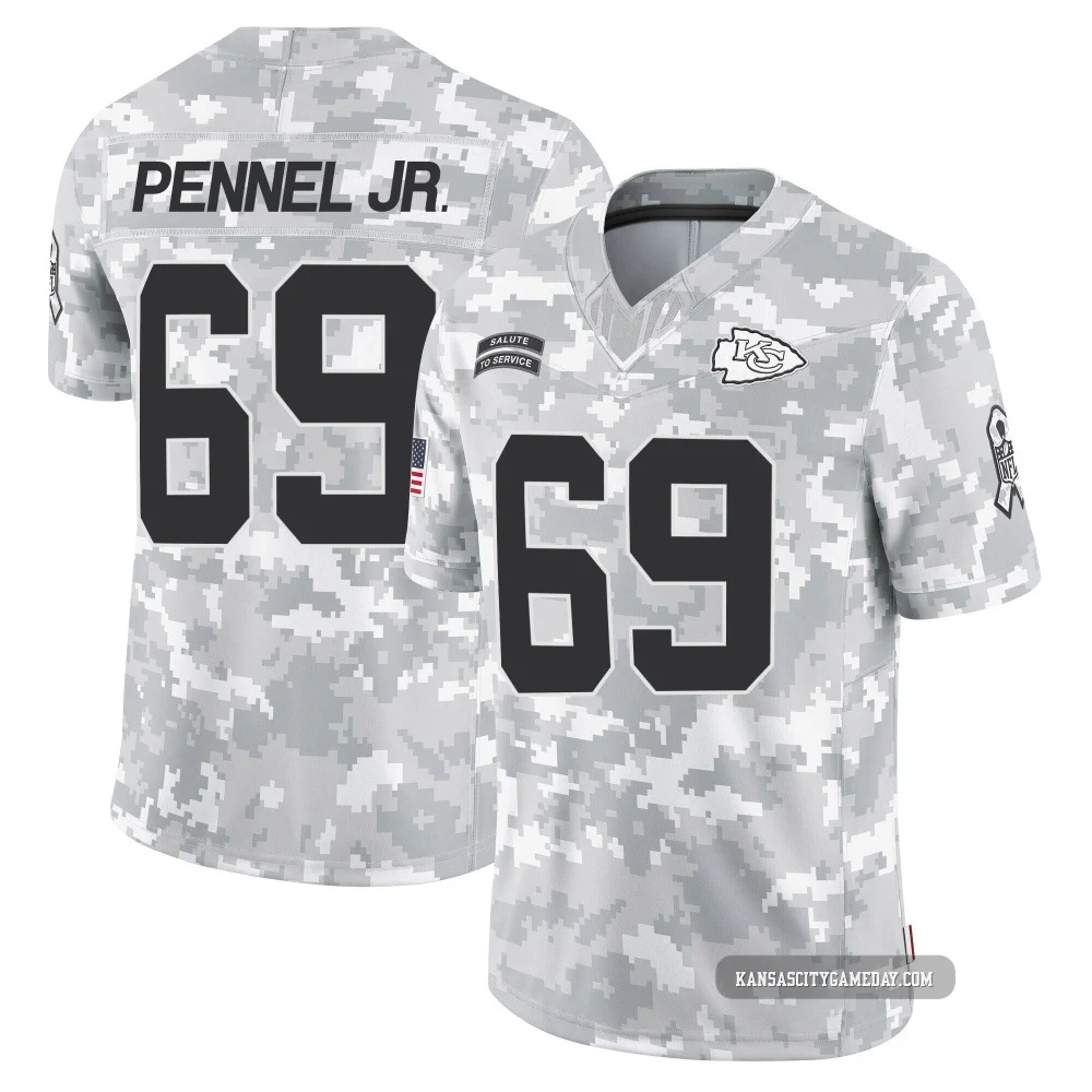 Men's Mike Pennel Jr. Kansas City Chiefs ＃69 Limited Arctic Camo 2024 Salute to Service Jersey
