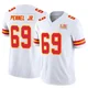 Men's Mike Pennel Jr. Kansas City Chiefs ＃69 Limited White Vapor F.U.S.E. Super Bowl LIX Jersey
