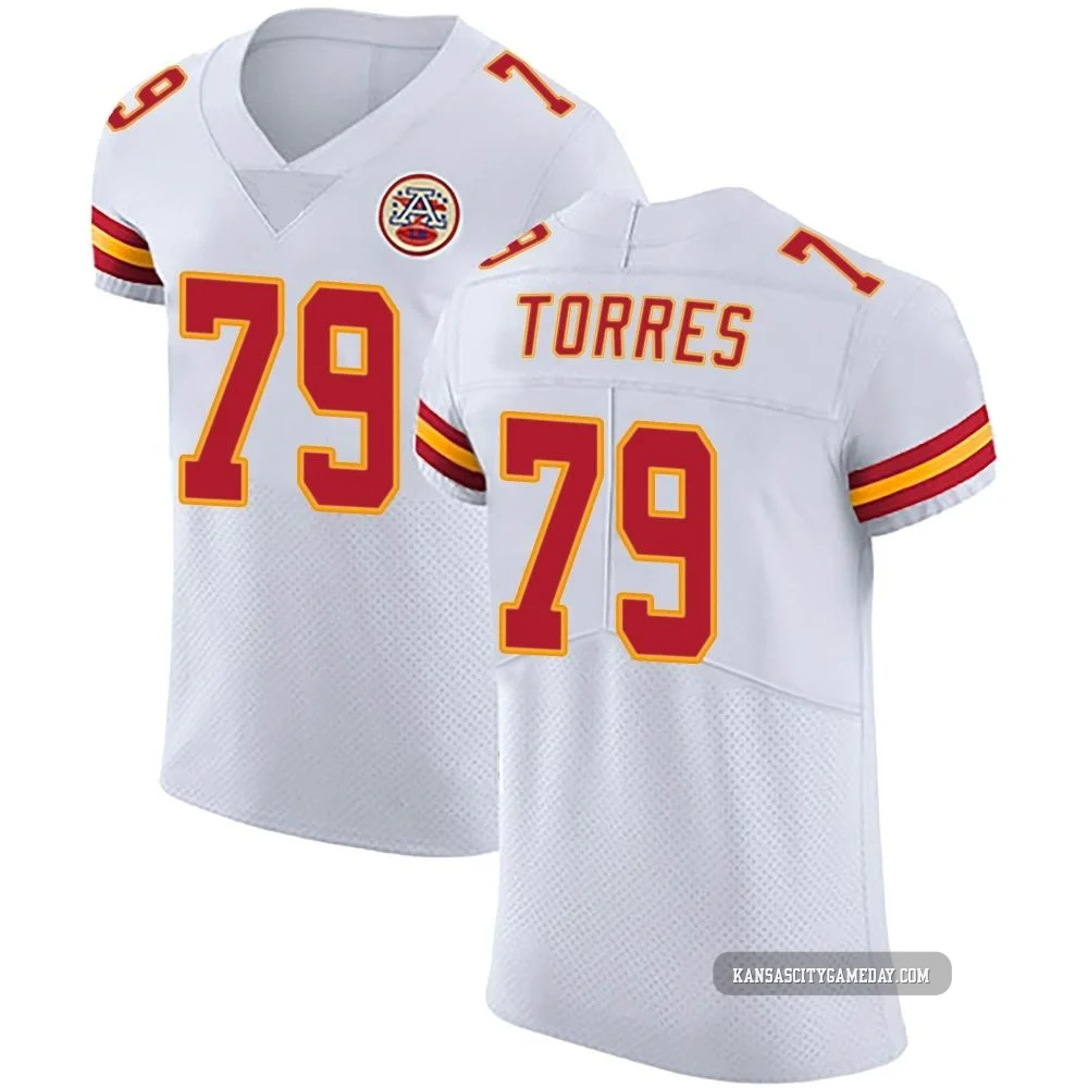 Men's Nick Torres Kansas City Chiefs ＃79 Elite White Vapor Untouchable Jersey