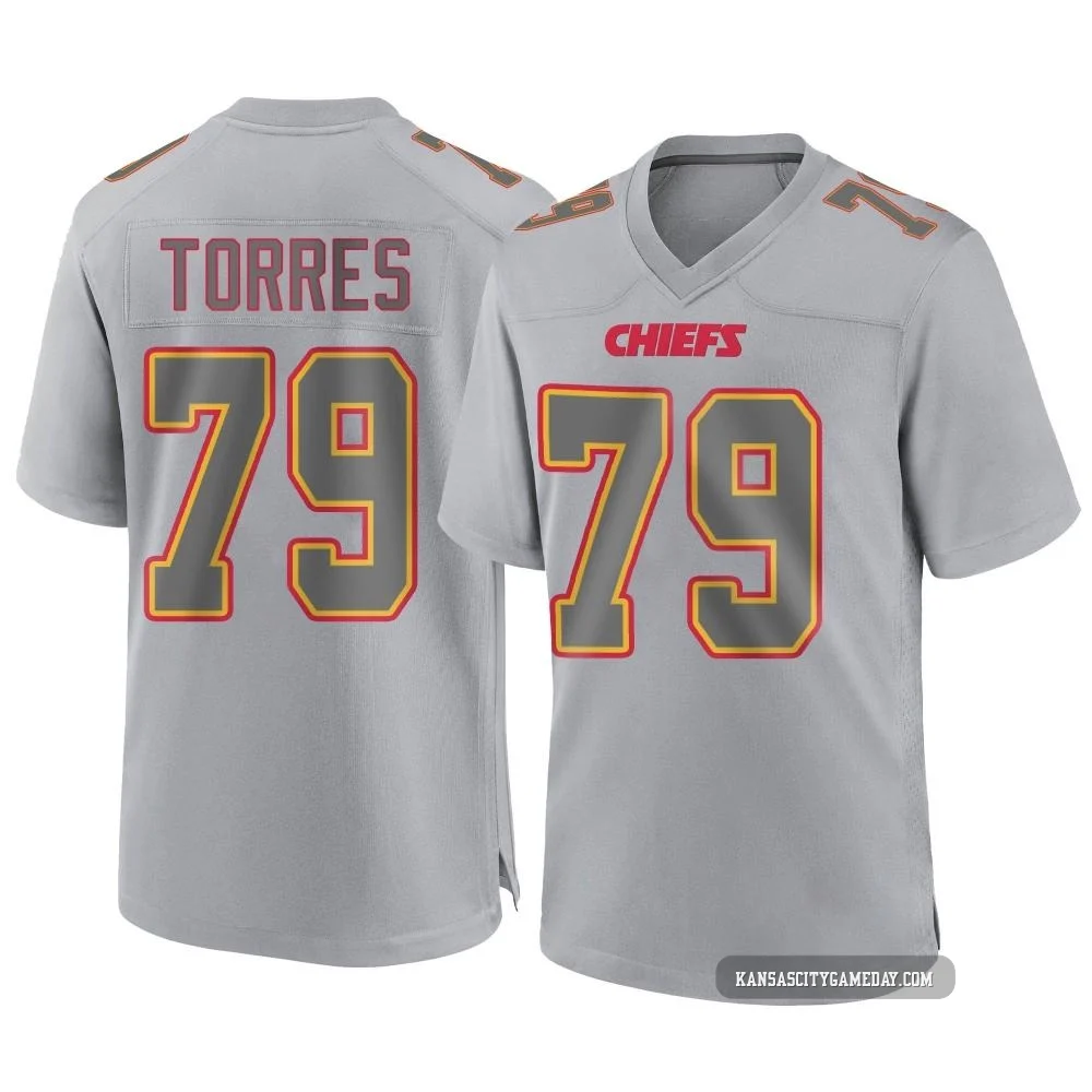 Men's Nick Torres Kansas City Chiefs ＃79 Game Gray Atmosphere Fashion Jersey