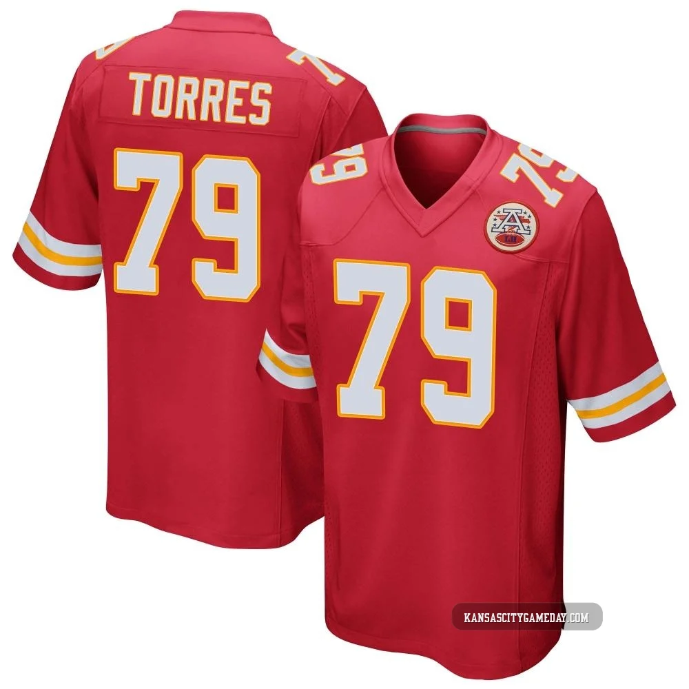 Men's Nick Torres Kansas City Chiefs ＃79 Game Red Team Color Jersey