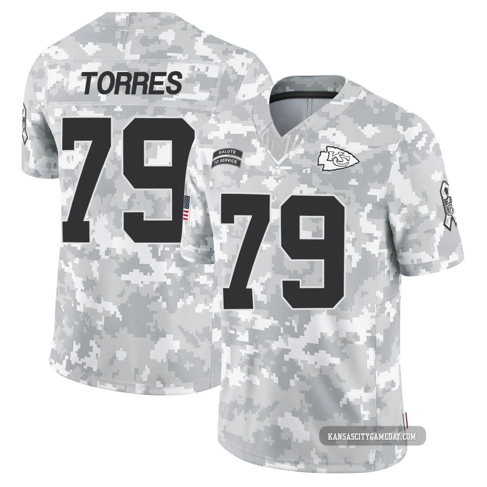Men's Nick Torres Kansas City Chiefs ＃79 Limited Arctic Camo 2024 Salute to Service Jersey